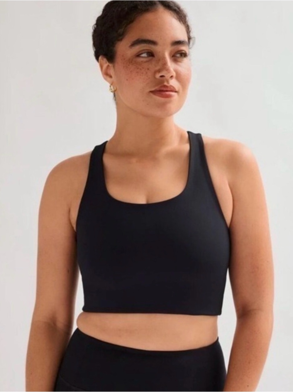 girlfriend collective Black Scoop Neck Sports Bra NWT Size S